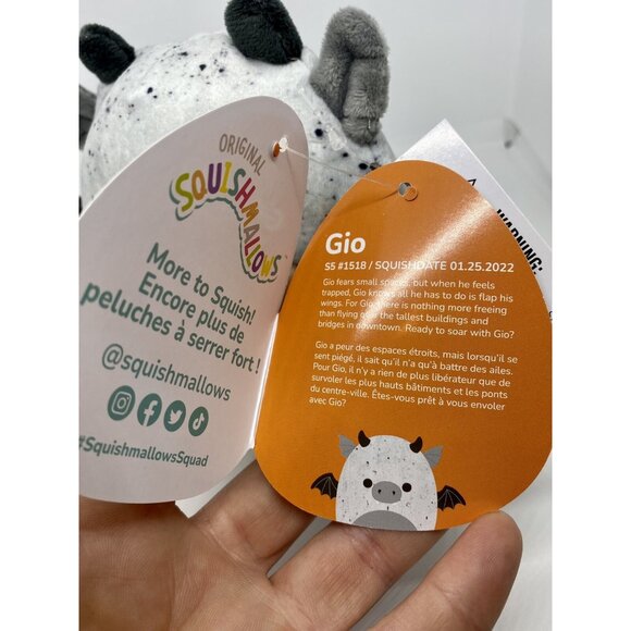 Squishmallow Canadian Halloween 5” Gio Gargoyle Grey Speckled NWT New Plush - Picture 4 of 4